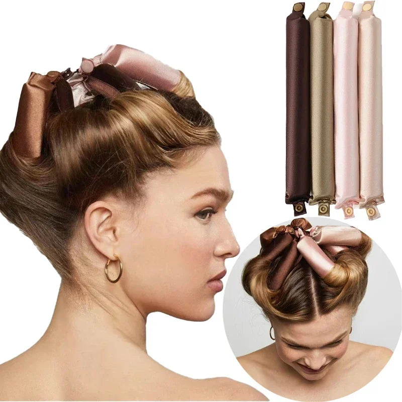 Heatless Hair Curling Set – Soft Satin Overnight Curls