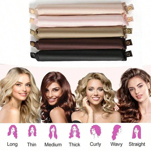 Heatless Hair Curling Set – Soft Satin Overnight Curls