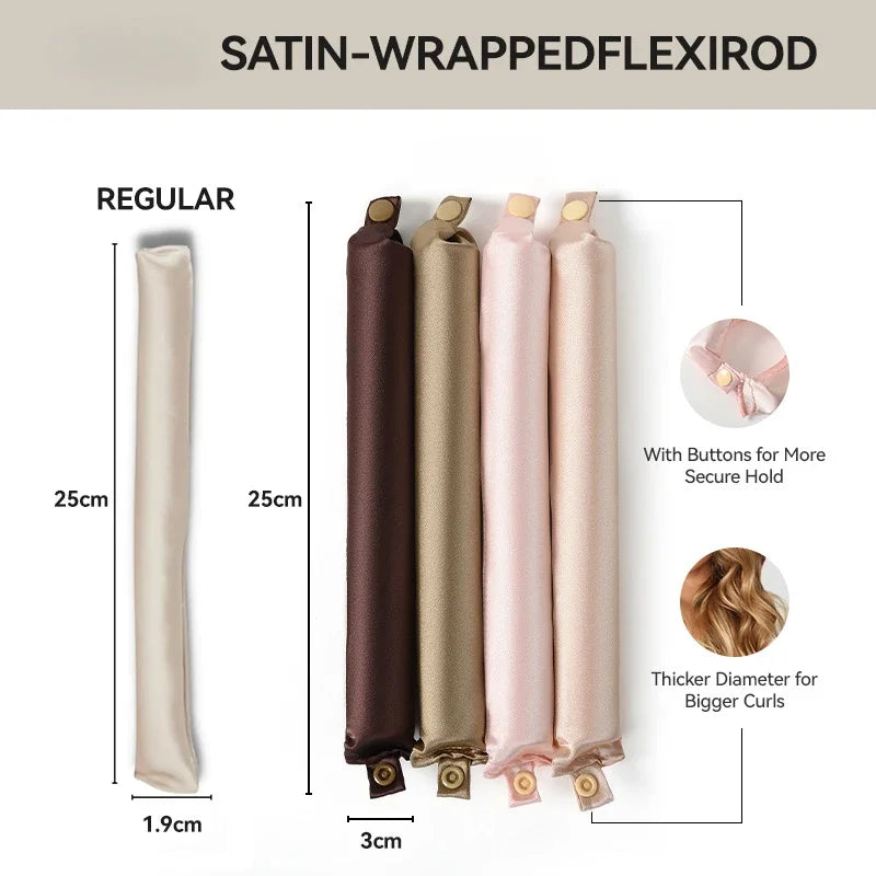 Heatless Hair Curling Set – Soft Satin Overnight Curls