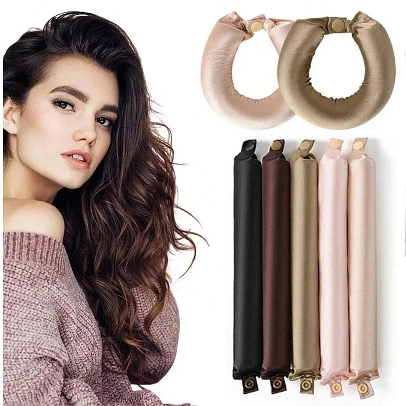 Heatless Hair Curling Set – Soft Satin Overnight Curls