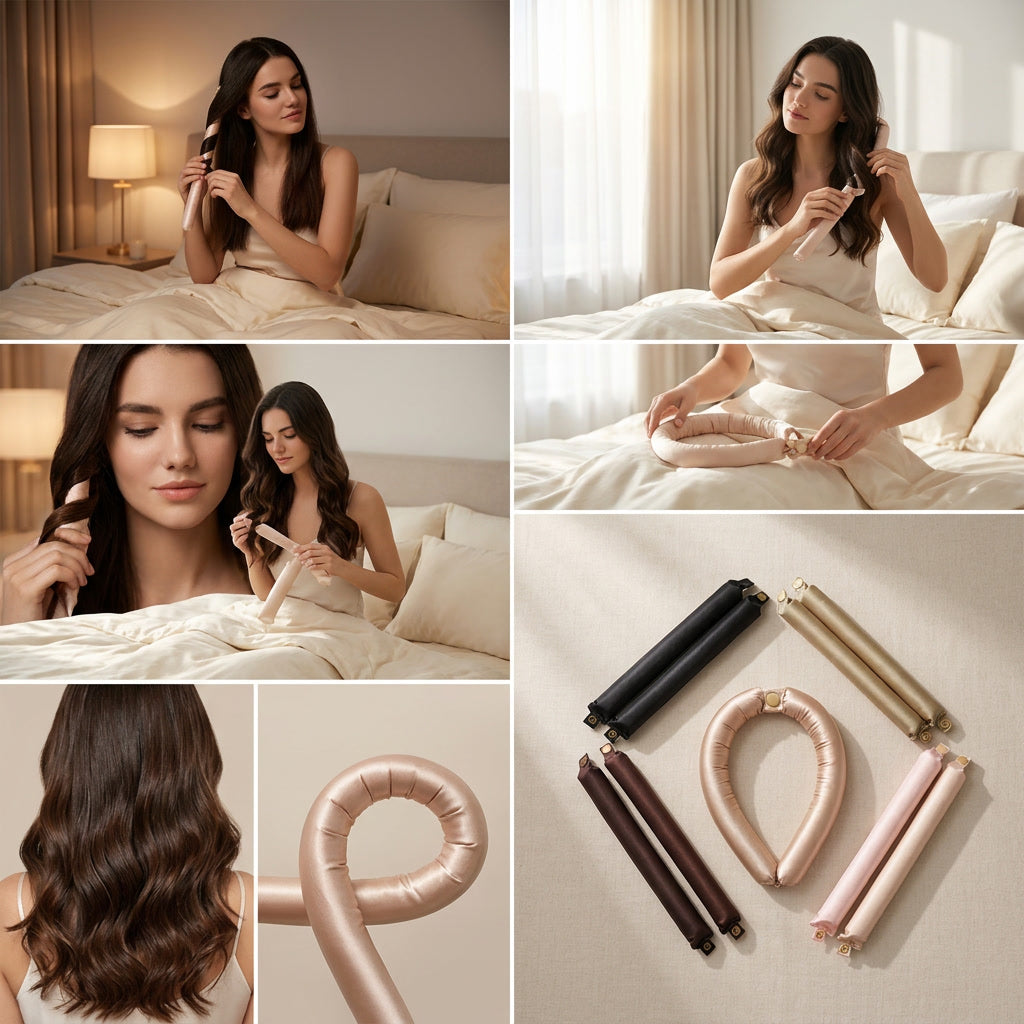 Heatless Hair Curling Set – Soft Satin Overnight Curls